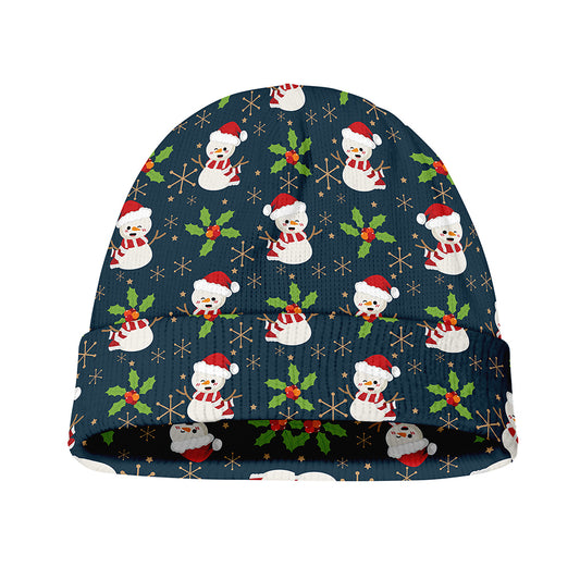 Santa Snowman Pattern Print Beanie