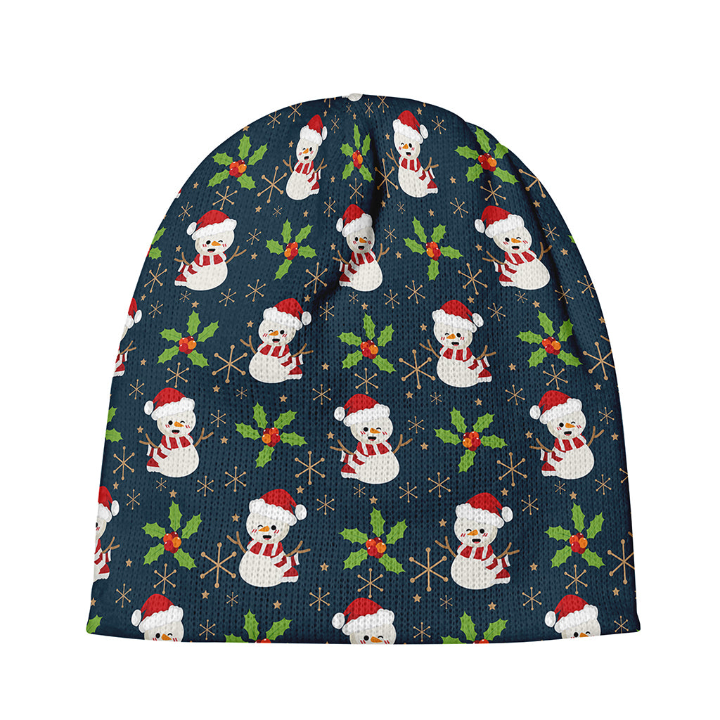 Santa Snowman Pattern Print Beanie