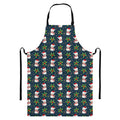 Santa Snowman Pattern Print Bib Apron With Pocket