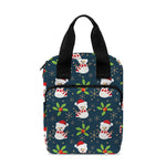 Santa Snowman Pattern Print Bible Tote Bag