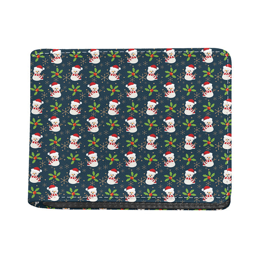 Santa Snowman Pattern Print Bifold Wallet