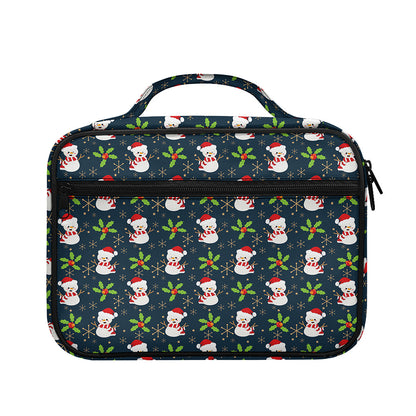 Santa Snowman Pattern Print Briefcase Bible Bag