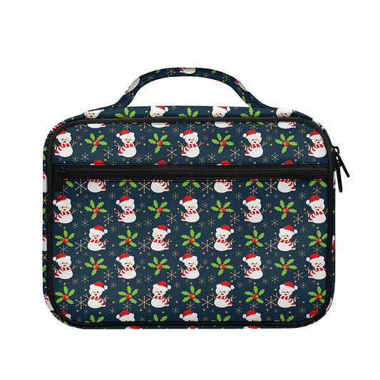 Santa Snowman Pattern Print Briefcase Bible Bag