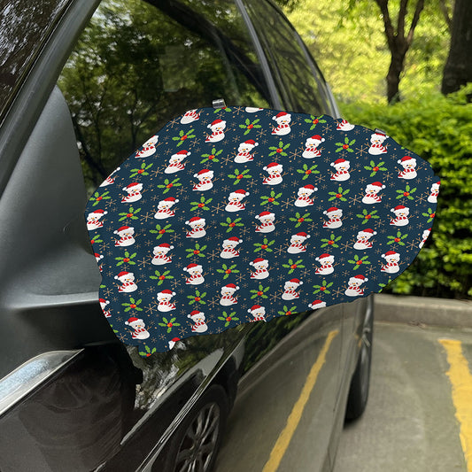 Santa Snowman Pattern Print Car Side Mirror Covers