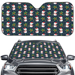 Santa Snowman Pattern Print Car Windshield Sun Shade