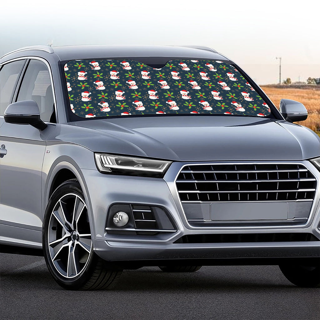 Santa Snowman Pattern Print Car Windshield Sun Shade
