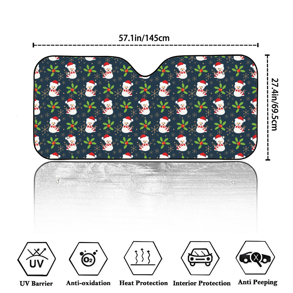 Santa Snowman Pattern Print Car Windshield Sun Shade