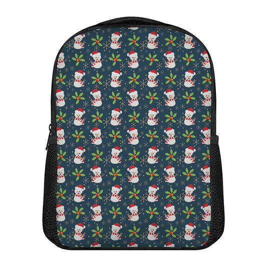 Santa Snowman Pattern Print Casual Backpack