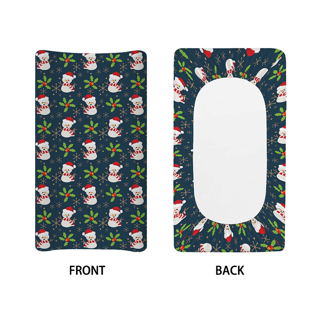 Santa Snowman Pattern Print Changing Pad Cover