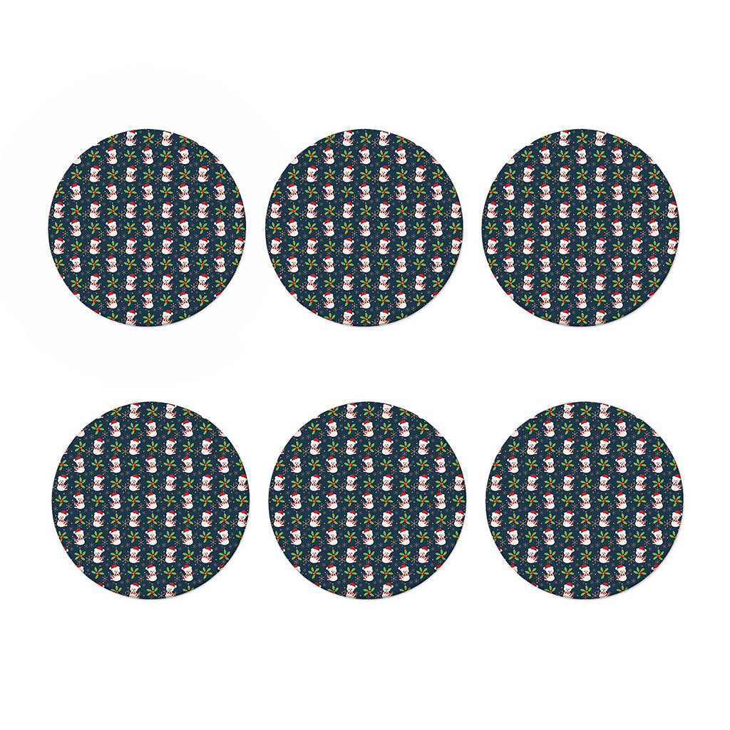 Santa Snowman Pattern Print Coaster Set