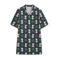 Santa Snowman Pattern Print Cotton Hawaiian Shirt