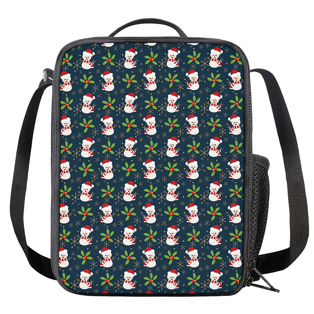 Santa Snowman Pattern Print Crossbody Lunch Bag