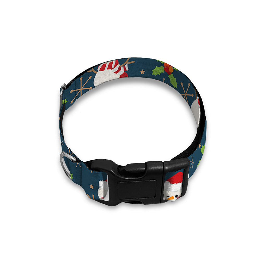 Santa Snowman Pattern Print Dog Collar