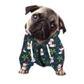 Santa Snowman Pattern Print Dog Zip Up Hoodie