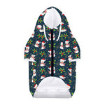 Santa Snowman Pattern Print Dog Zip Up Hoodie