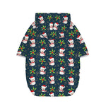 Santa Snowman Pattern Print Dog Zip Up Hoodie