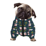 Santa Snowman Pattern Print Dog Zip Up Jacket