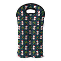 Santa Snowman Pattern Print Double Neoprene Wine Tote