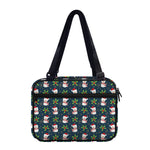 Santa Snowman Pattern Print Double Strap Bible Bag