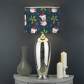 Santa Snowman Pattern Print Drum Lamp Shade