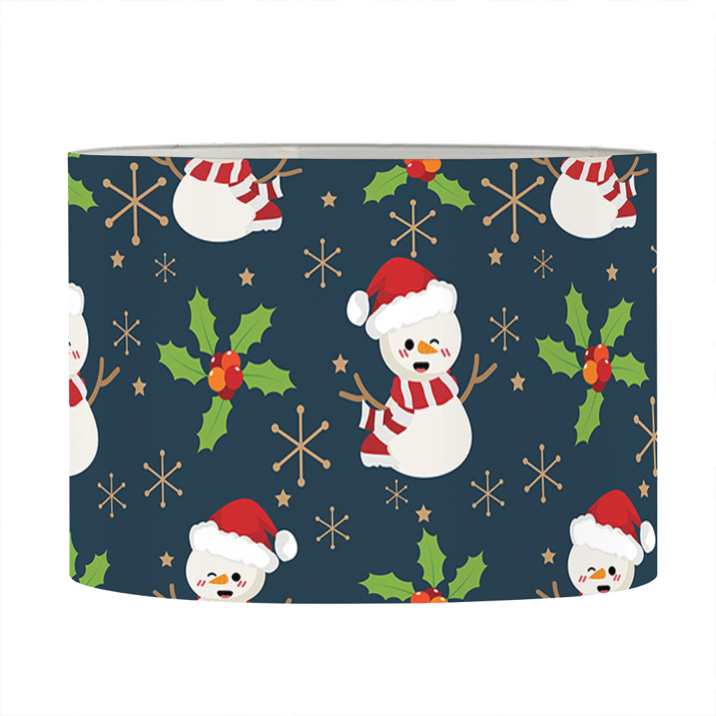 Santa Snowman Pattern Print Drum Lamp Shade