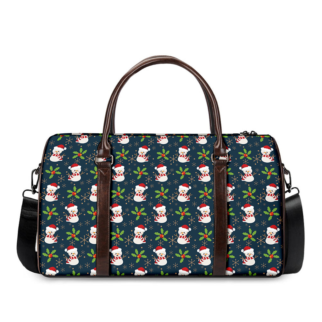 Santa Snowman Pattern Print Duffle Bag