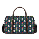 Santa Snowman Pattern Print Duffle Bag