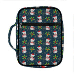Santa Snowman Pattern Print Front Pocket Bible Bag