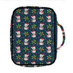 Santa Snowman Pattern Print Front Pocket Bible Bag