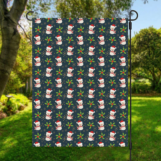 Santa Snowman Pattern Print Garden Flag