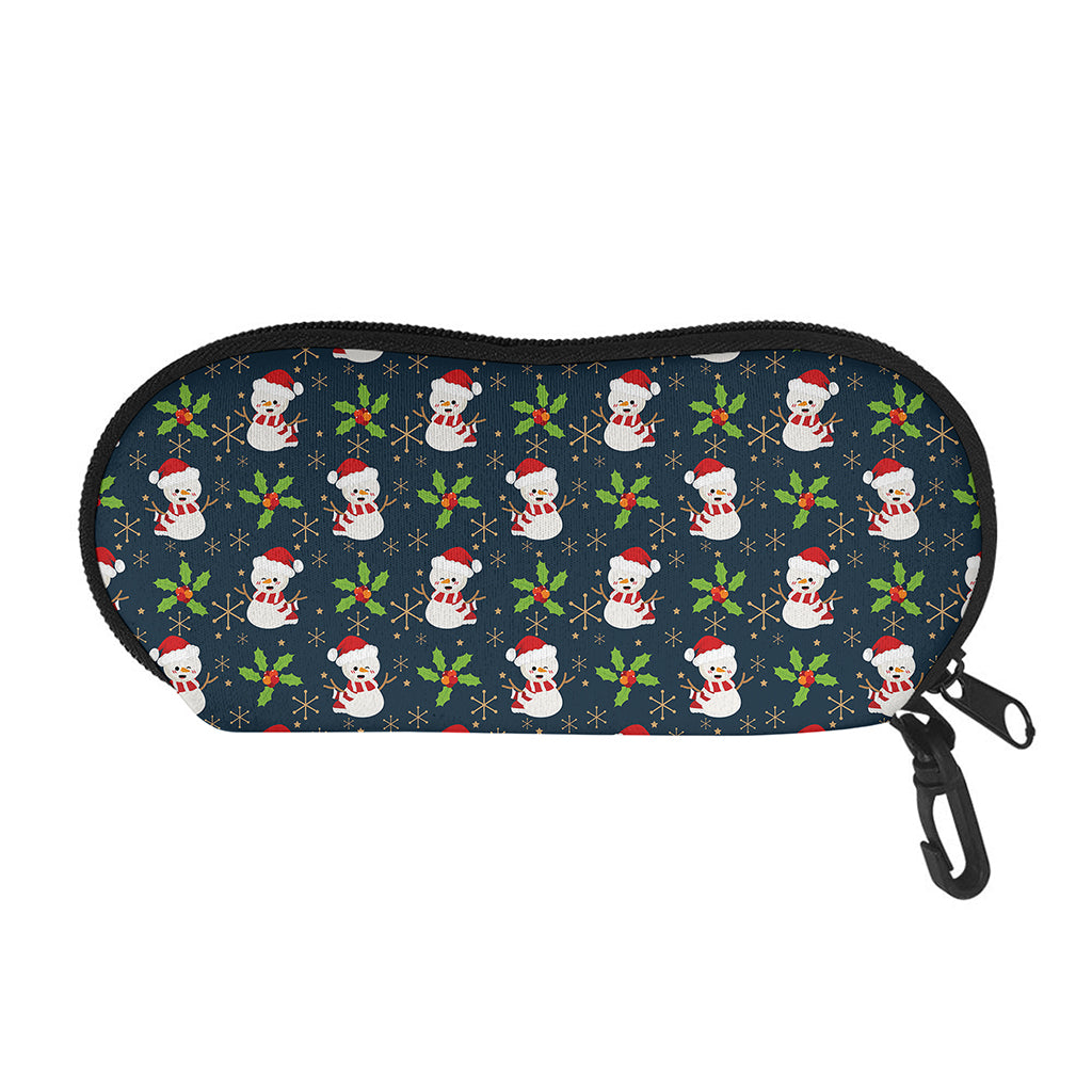 Santa Snowman Pattern Print Glasses Case