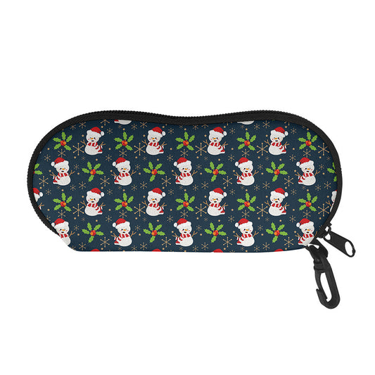 Santa Snowman Pattern Print Glasses Case