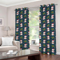 Santa Snowman Pattern Print Grommet Curtains