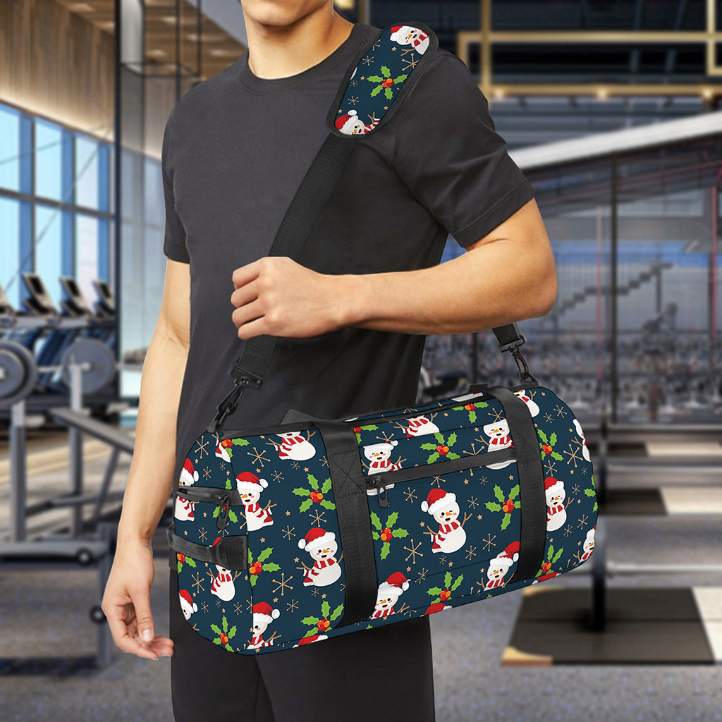 Santa Snowman Pattern Print Gym Bag