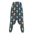 Santa Snowman Pattern Print Hammer Pants