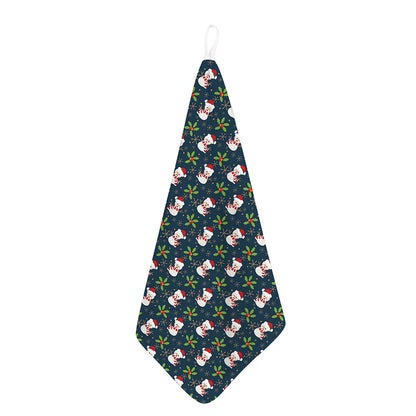 Santa Snowman Pattern Print Hand Towel