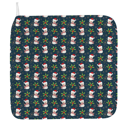 Santa Snowman Pattern Print Hand Towel