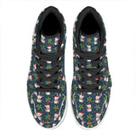 Santa Snowman Pattern Print High Top Leather Sneakers