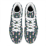 Santa Snowman Pattern Print High Top Leather Sneakers