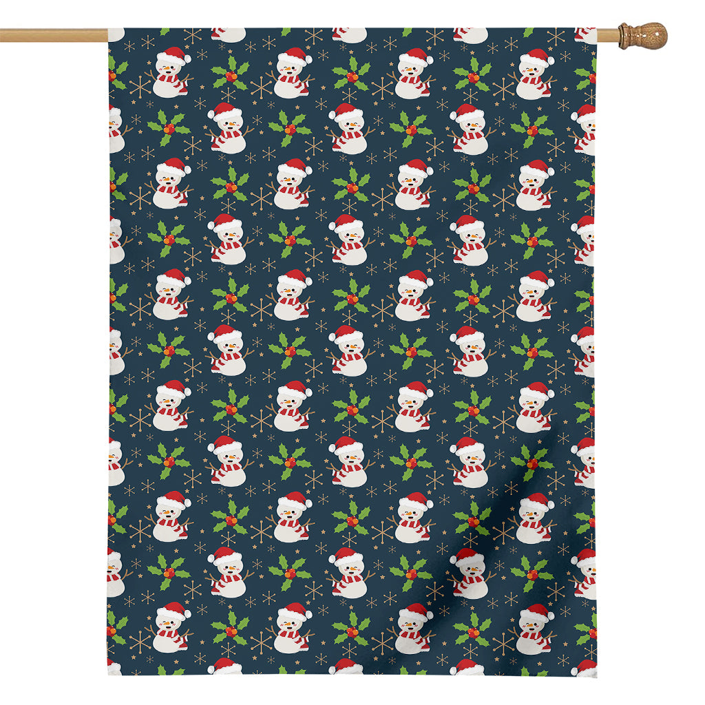 Santa Snowman Pattern Print House Flag