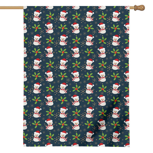 Santa Snowman Pattern Print House Flag