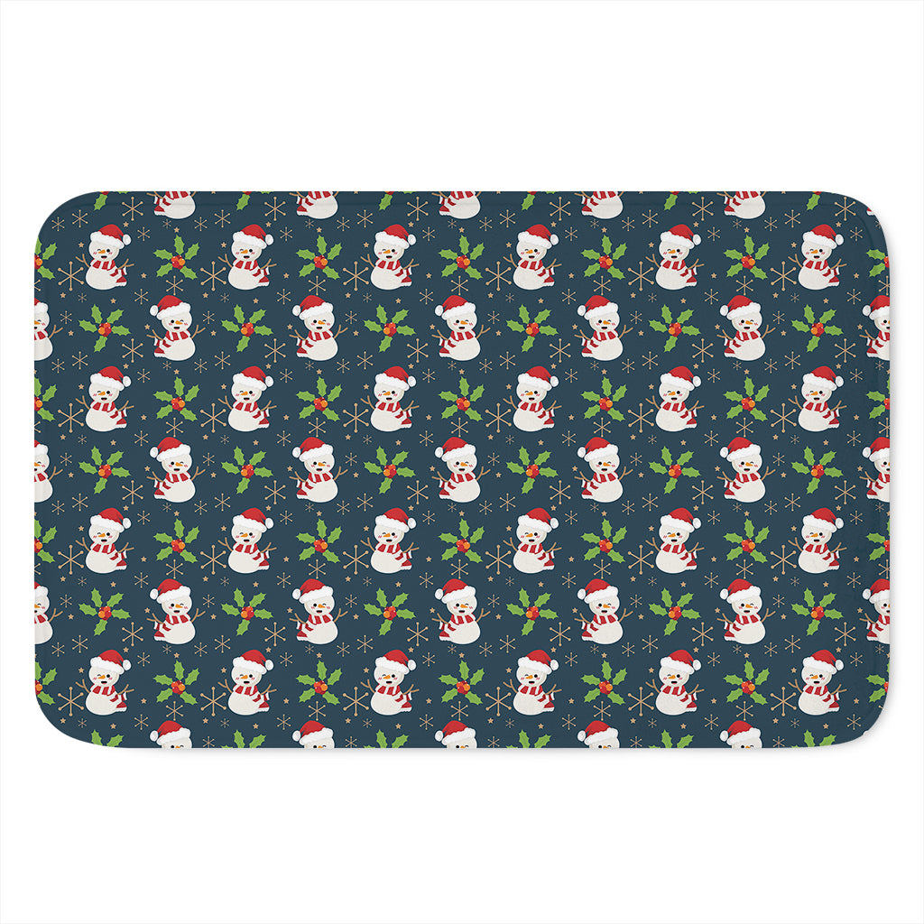 Santa Snowman Pattern Print Indoor Door Mat