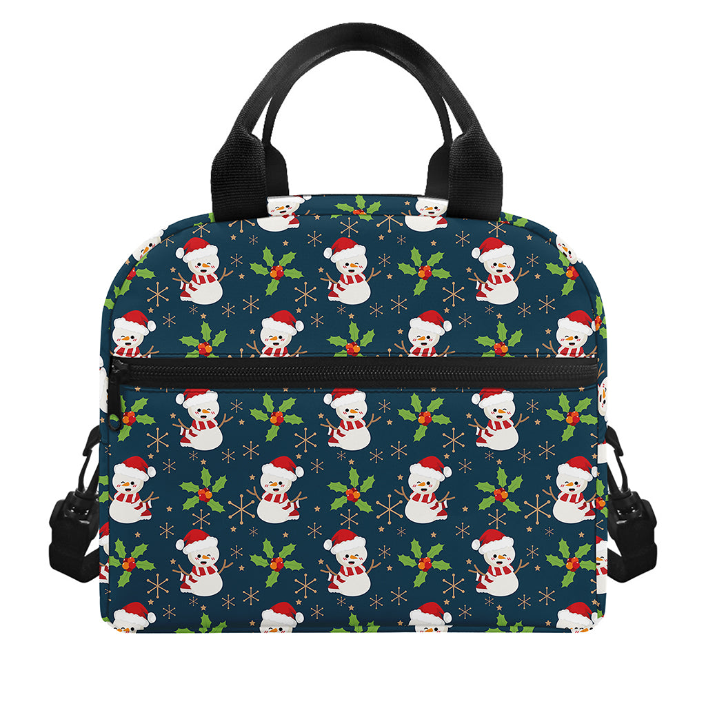 Santa Snowman Pattern Print Insulated Lunch Bag
