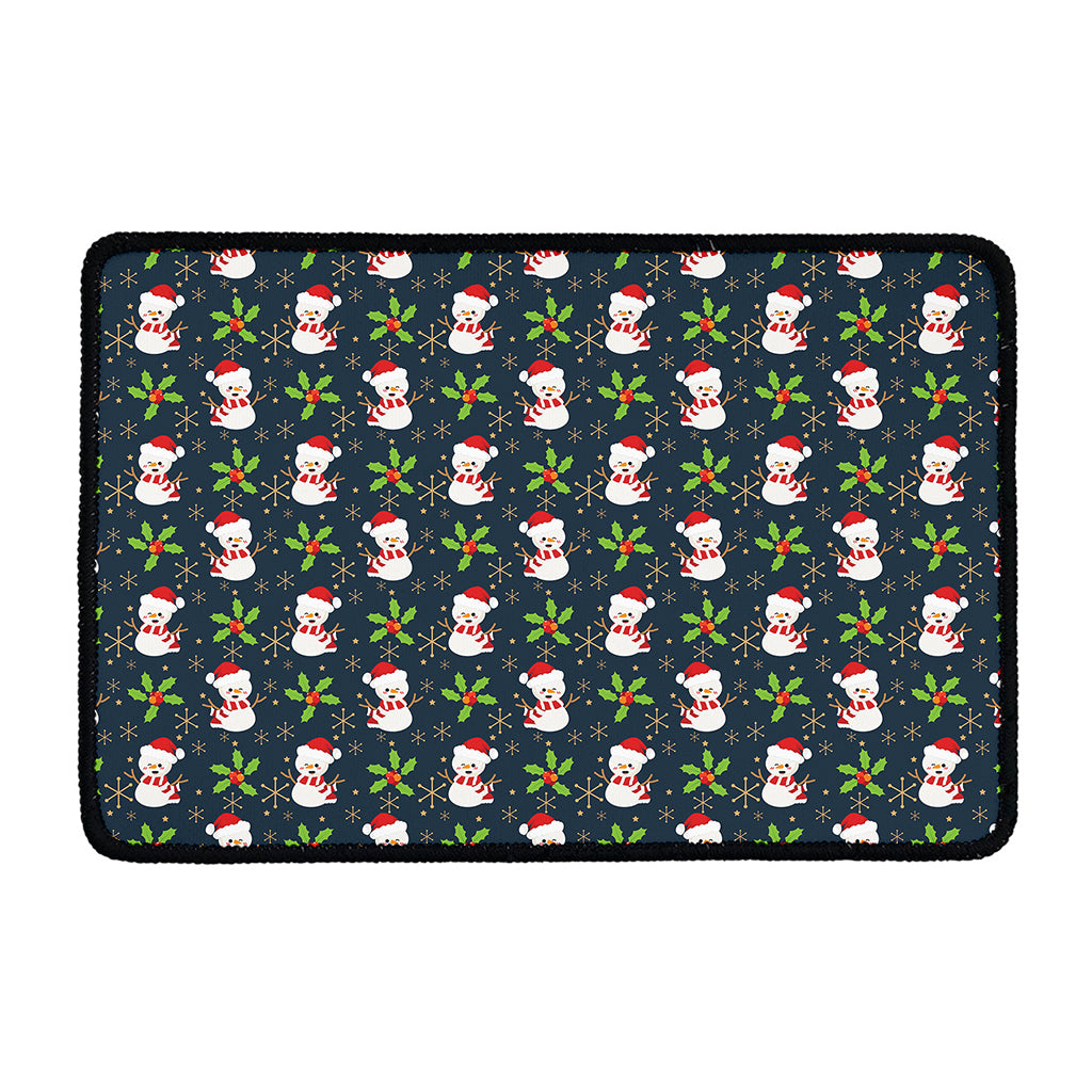 Santa Snowman Pattern Print Kitchen Mat