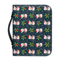Santa Snowman Pattern Print Leather Bible Cover