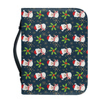 Santa Snowman Pattern Print Leather Bible Cover