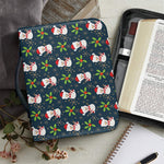 Santa Snowman Pattern Print Leather Bible Cover