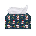 Santa Snowman Pattern Print Leather Tissue Box Cover