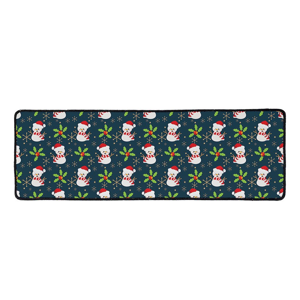 Santa Snowman Pattern Print Long Kitchen Mat