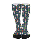 Santa Snowman Pattern Print Long Socks